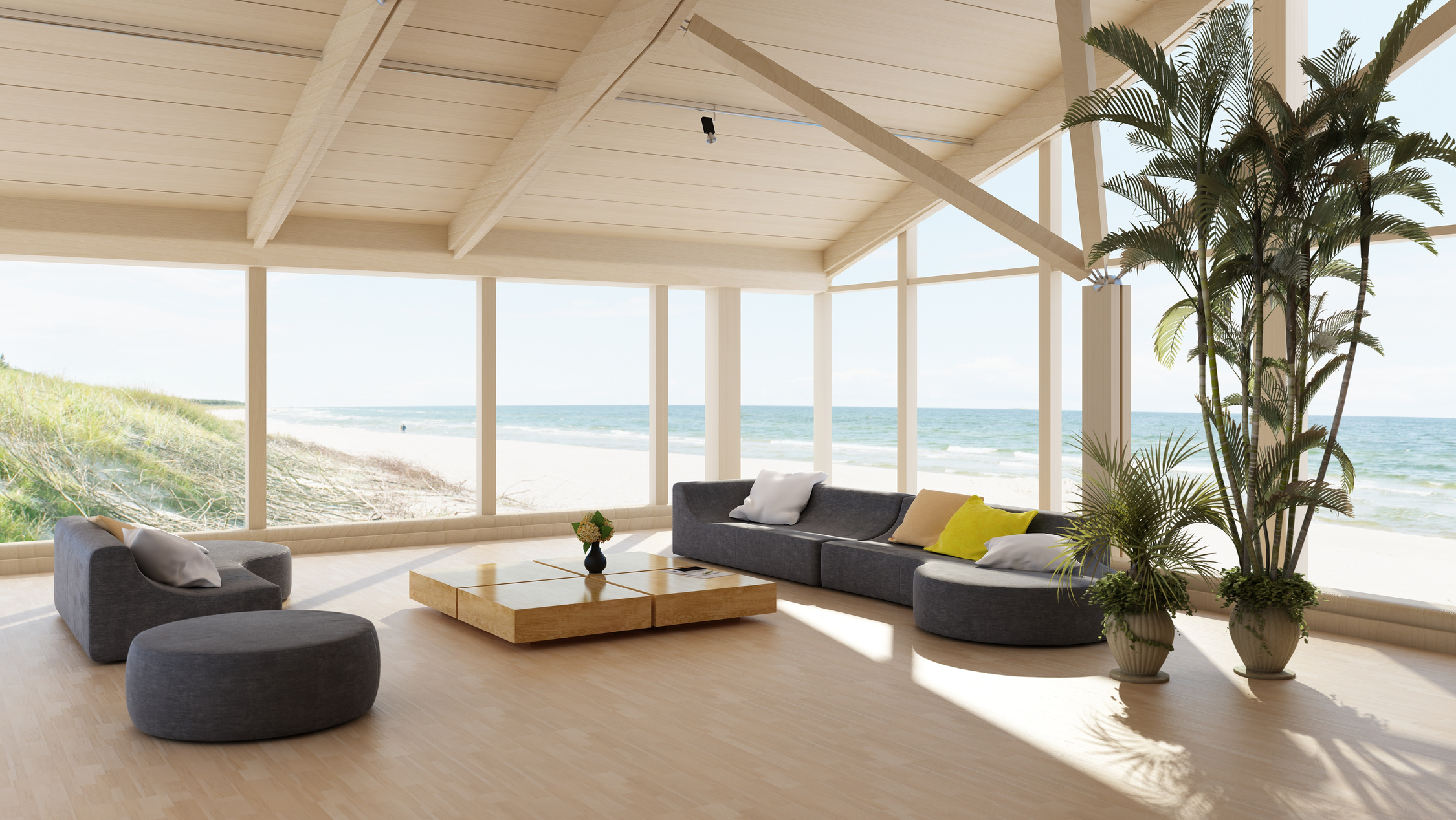 Luxury Seaside Villa with Spacious Living Room